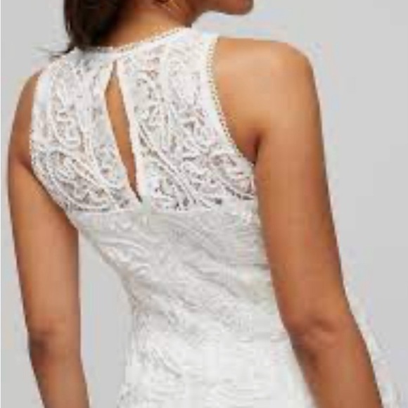 NWT White House Black Market Sleeveless Lace Shell Ecru - Picture 2 of 9